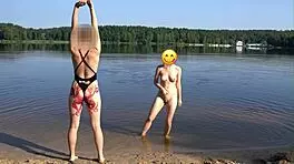 Naked Girl Goes Skinny Dipping in Public Beach! Who’s Watching Her Wet Body?