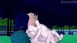 Camie Utsushimi, Itsuka Kendo, and Izuku Midoriya in My Hero Academia adventure.