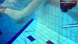 Striped Swimsuit on Small 18+ Tits Teen Anna Netrebko Feels So Sexy Underwater