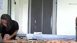 indian teen flashes cock during spa massage