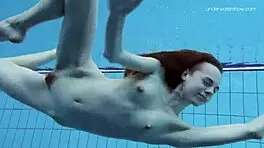 Striped Swimsuit on Small 18+ Tits Teen Anna Netrebko Feels So Sexy Underwater