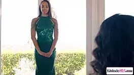 ebony lesbian model scissoring tight with big tits milf coach in session