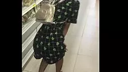 Milly Laszy Walks with Vibrator in Shopping Mall