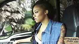 Ebony teen diamond monroe picked up for cash