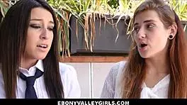 i saw cute black teen steal white girls boyfriend and give blowjob with big cock, makin her orgasm