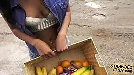 Ebony teen diamond monroe picked up for cash