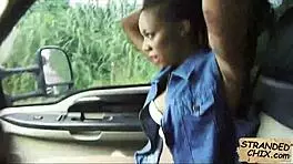 Ebony teen diamond monroe picked up for cash