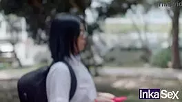 Shy 18-year-old skips class, caught by huge dick stranger!