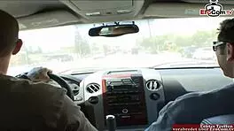 Blonde teen 18+ with big natural tits bangs a random stranger