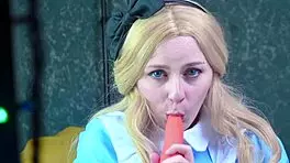 Petite Alice Fucks Her Pussy with Rabbit’s Carrot in SpookyBoogie Cosplay Wonderland. Wild Anal Ride!
