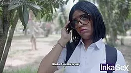 Shy 18-year-old skips class, caught by huge dick stranger!