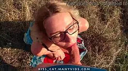 POV Outdoor Doggystyle Sex And Sloppy Blowjob Cum In Mouth - Public Agent