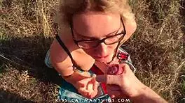 POV Outdoor Doggystyle Sex And Sloppy Blowjob Cum In Mouth - Public Agent