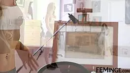 Horny Step Mother Licks Blonde Step Sister's Pussy