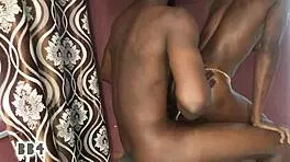 Petite 18+ black girlfriend tries different sex styles with creampie and cumshot