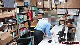 Lp officer gives blowjob and fucks carolina's pussy at work office pov