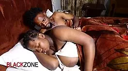 Amateurs Foreplay on Bed with Huge Natural Tits