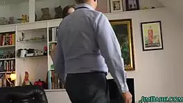 British teen 18+ in uniform getting cumshot on shoes and body