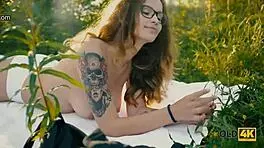 Wow, Enticing Girl With Glasses Blows Old Geezer's Mind And GETS BANGED Outdoors!