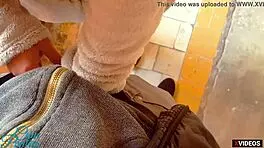 stepbro and sis cum in panties outdoors.