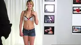 That shy teen 18+ felt nervous yet aroused obeying the bondage commands during her nude casting interview