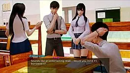 Intense Hentai Anime College Game with Brunette Big Tits and Ass