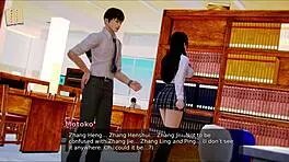 Intense Hentai Anime College Game with Brunette Big Tits and Ass