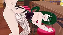 Man, Nejire Hado, Tsuyu Asui, Izuku Midoriya in bunny girl banging!