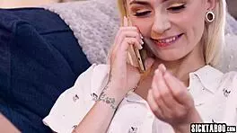 Sexy blonde teen 18+ babysitter chloe temple caught masturbating and fucked so hard 😈