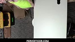 Young Brunette Pornstar Violet Rain Gets Caught Shoplifting And Has Sex With Security Guard In Office