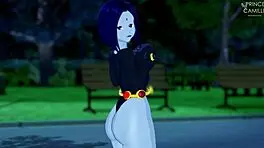 Raven's big thighs tease in the dark forest for JOI and facial 😏