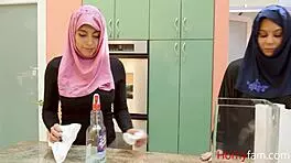 Stepdaughter Ella Knox in Hijab Rides Stepdad's Huge White Cock!