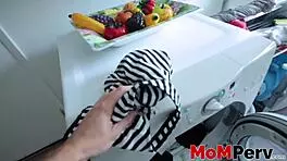 yummy stepmom catches pervy young guy and strokes his cock?