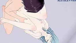 Ena Shinonome and Shizuku Hinomori share intense emotional sex in hentai