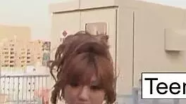 Cute japanese teen wears vibrator in shorts, gets blowjob, facial cumshot, hardcore sex 😈