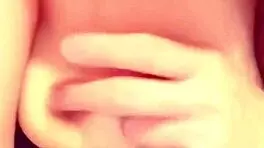 Nympho selfie girl seduces with shaved pussy squirting