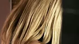 a daring blonde girl sneaks into a stranger's house and fingers her clit in lingerie