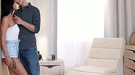 intense passion builds as teen kris the foxx rides and kisses in hardcore doggystyle cumshot