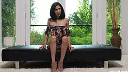 Petite girl receives creampie from gargantuan cock in missionary and doggystyle.