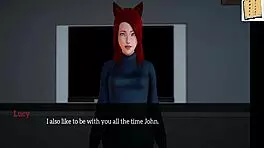 Redhead Teen Joins New Family In Homemade Game