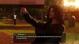 Stunning Long-Haired Brunette Discusses Old Days in Taboo Hentai 3D Game.