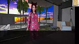 Redhead Teen Joins New Family In Homemade Game