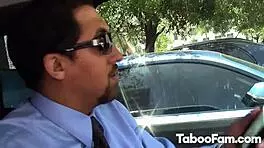 horny woman screwed by her perverted stepdad outdoors