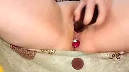 hermosa mujer jugando con su coño y juguete sexual sola en casa orgasm cum huge fat moaning clothes ripped curvy dildo lingerie