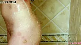 Charming Brunette Model Takes A Relaxing Shower