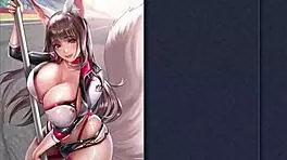 ep1 racer girl mikami teasing with big tits in outfit, monster hentai game 😏