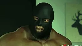 3D Cuckold Scene with Young Blonde Fucked by Big Black Cock