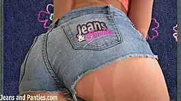 let me shake my skinny ass in jeans, showing small tits and panties for you