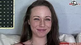 skinny hairy brunette takes monster cock in tight anal hole. fishnet stockings add extra kink