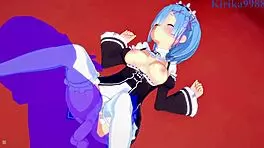 Emilia, Rem, and Subaru Natsuki in Wild 3D Hentai Creampie Action